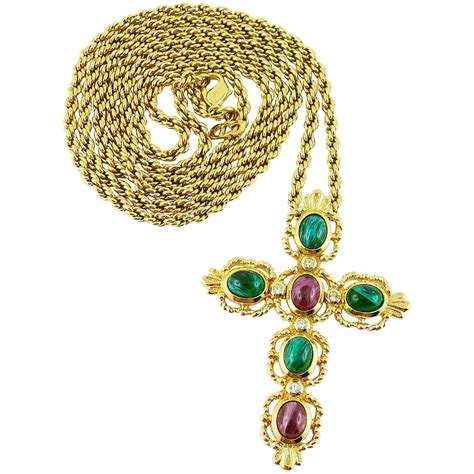 dior cross necklace 1973|dior gold jewelry for women.